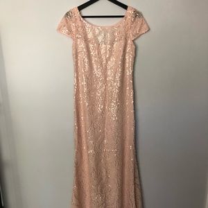 Calvin Klein Blush sequin gown